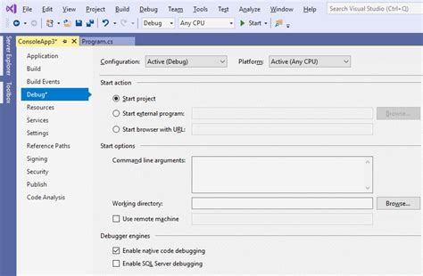 enable native code debugging in visual studio 2022