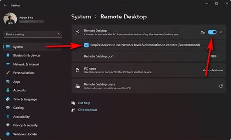 enable remote desktop windows 11 home