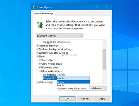 enable wake timers windows 11
