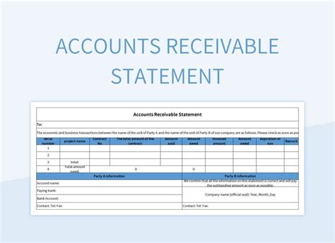 Enaccounts Receivable Statement Template