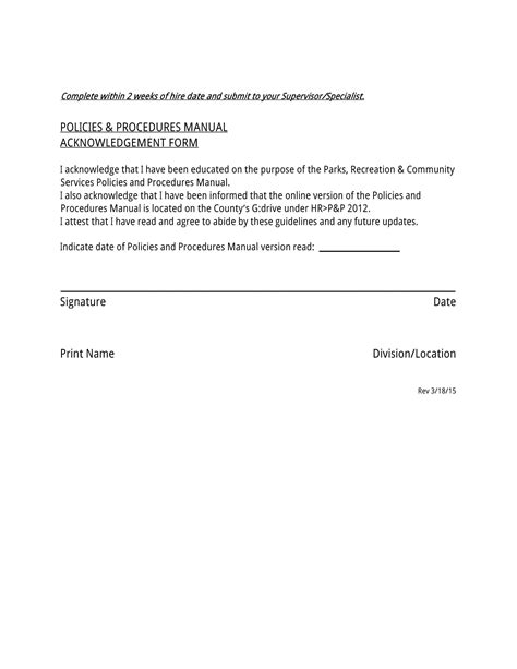 Enacknowledgment Form Template