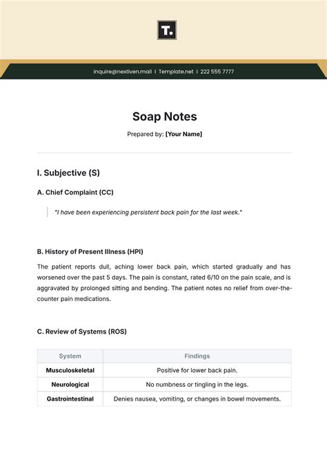 Enacupuncture Soap Note Template