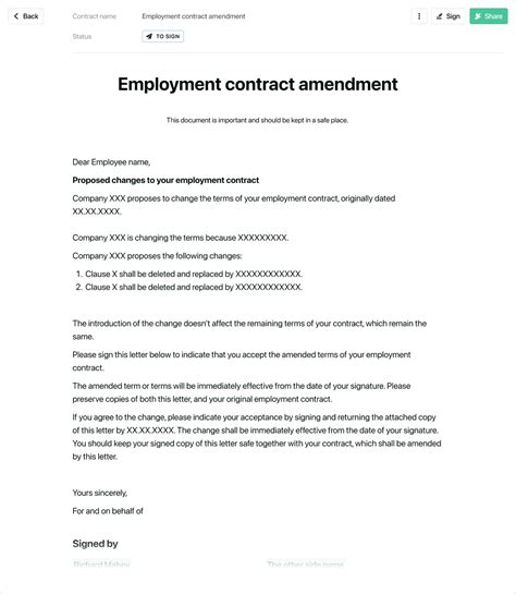 Enaddendum To A Contract Template