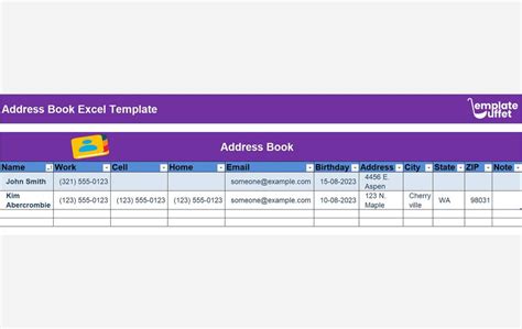 Enaddress Book Template Excel
