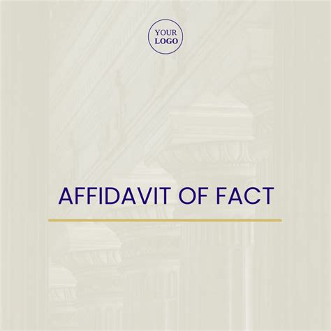 Enaffidavit Of Fact Template