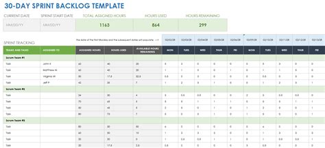 Enagile Excel Template