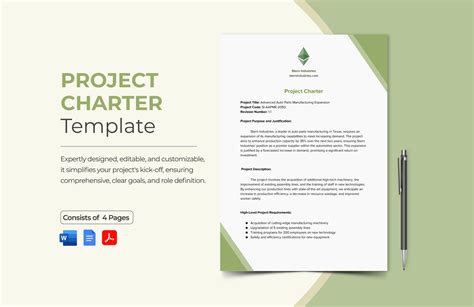 Enagile Project Charter Template Word