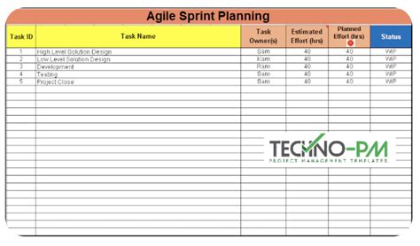 Enagile Sprint Template Excel