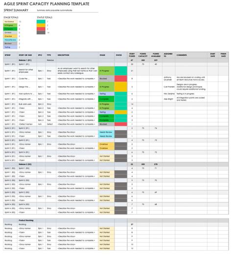 Enagile Team Capacity Planning Excel Template