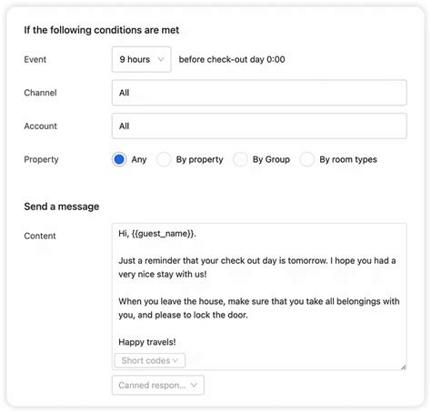 Enairbnb Check Out Message Template