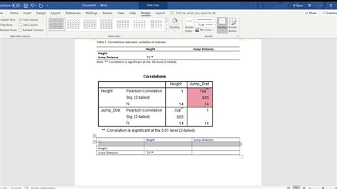 Enapa Correlation Table Template Word