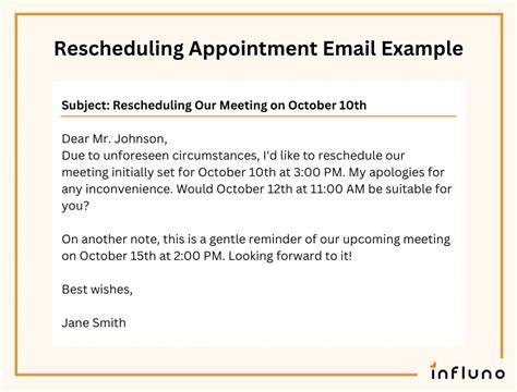 Enappointment Scheduling Email Template