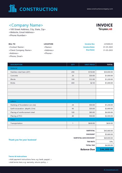 Enarchitect Invoice Template Excel