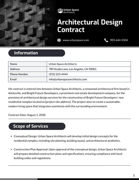 Enarchitectural Design Contract Template