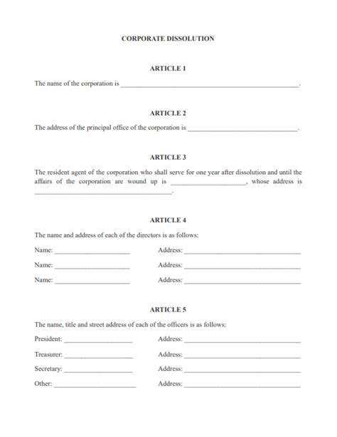 Enarticles Of Dissolution Template