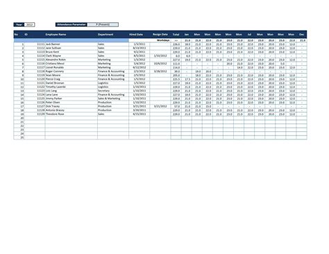Enattendance Point System Tracking Excel Template