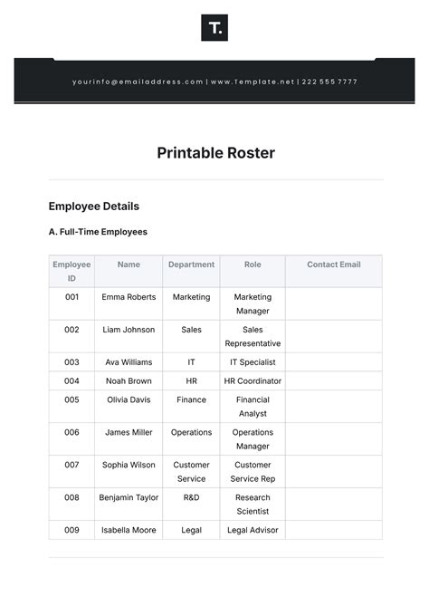 Enattendance Roster Template