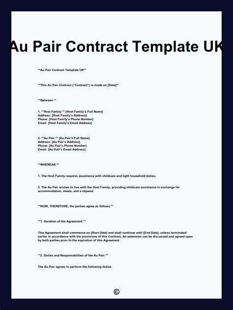 Enau Pair Contract Template