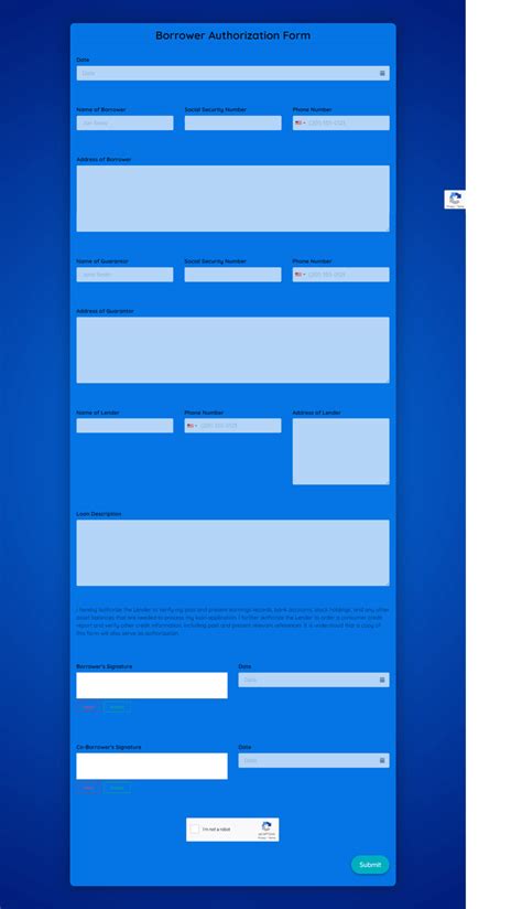 Enauthorization Form Template