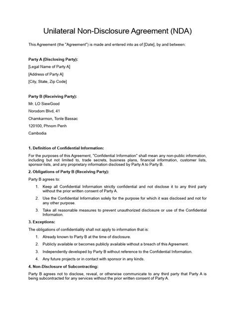 Enbasic Nda Template Free