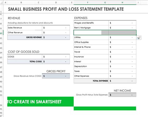 Enbasic Profit And Loss Excel Template