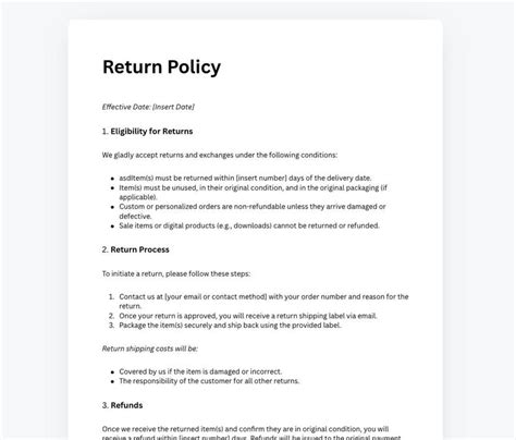 Enbasic Return Policy Template