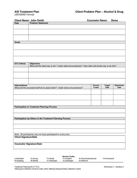 Enbasic Treatment Plan Template
