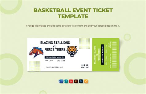 Enbasketball Ticket Template
