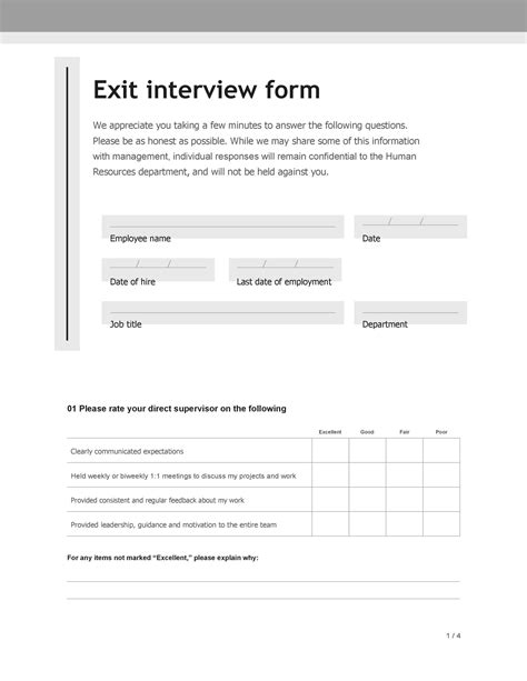 Enbest Exit Interview Template