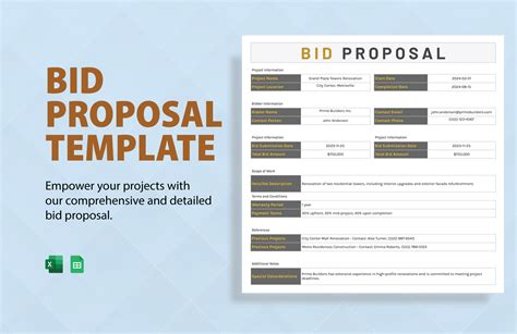 Enbid Proposal Template Excel