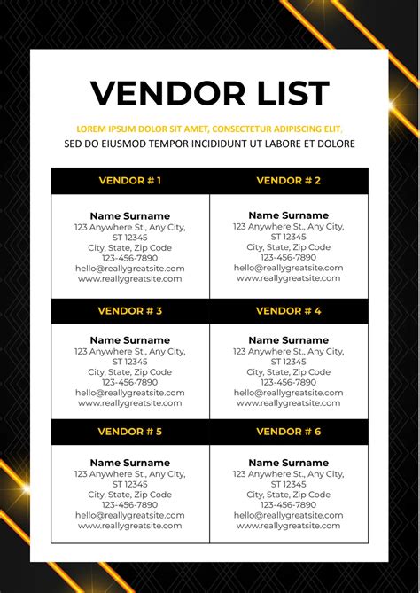 Enbidders List Template