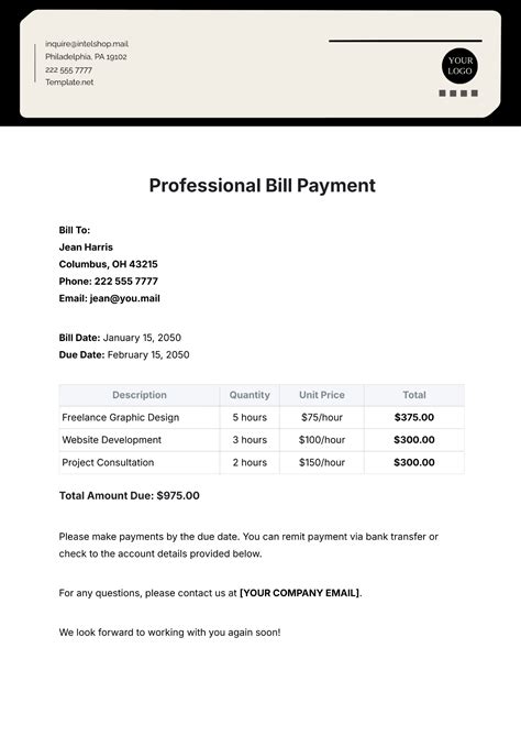 Enbill Payment Template