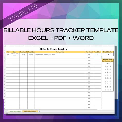 Enbillable Hours Excel Template