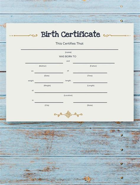 Enbirth Certificate Template Google Docs