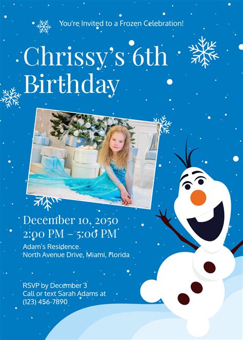 Enblank Frozen Invitation Template