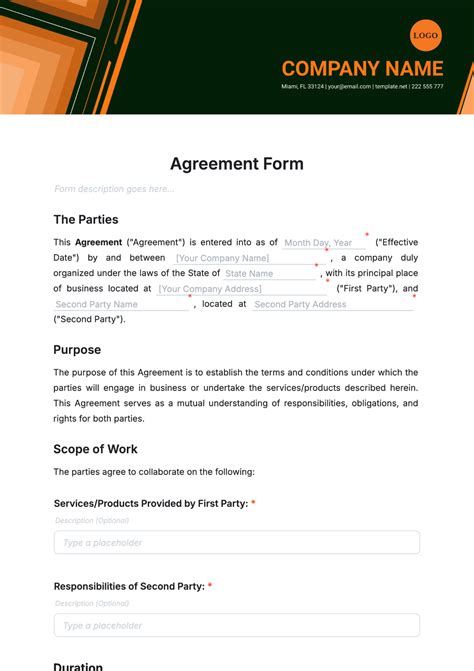 Enbooking Agreement Template