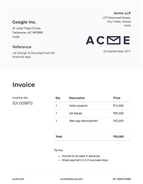 Enbootstrap Invoice Template