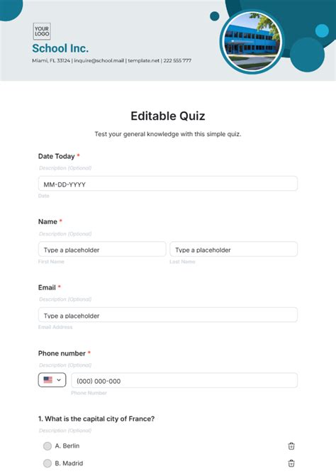 Enbootstrap Quiz Template
