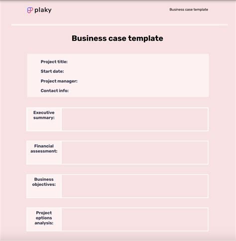 Enbusiness Case Template Example