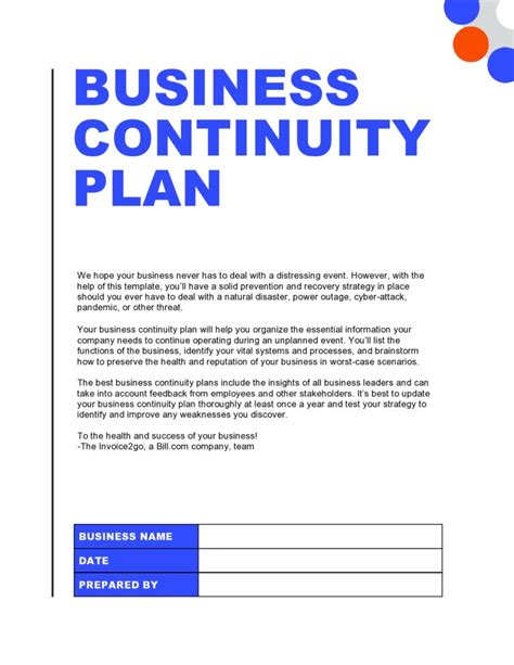 Enbusiness Continuity Plan Template Doc
