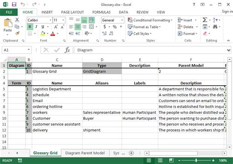 Enbusiness Glossary Excel Template