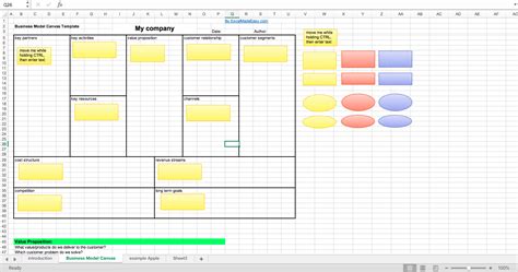 Enbusiness Model Canvas Template Excel