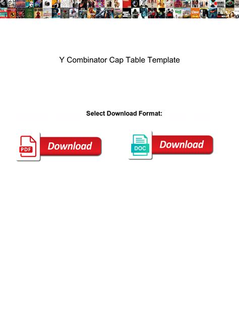 Encap Table Template Y Combinator