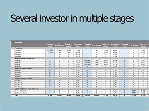 Encapitalization Table Template Excel