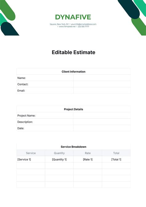 Encar Estimate Template