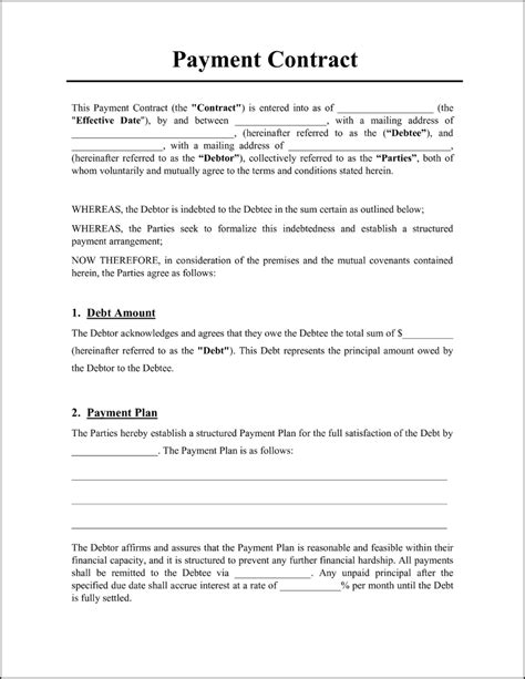 Encar Payment Contract Template
