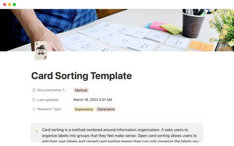Encard Sorting Template