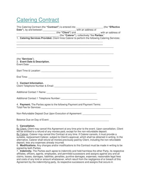 Encaterer Contract Template