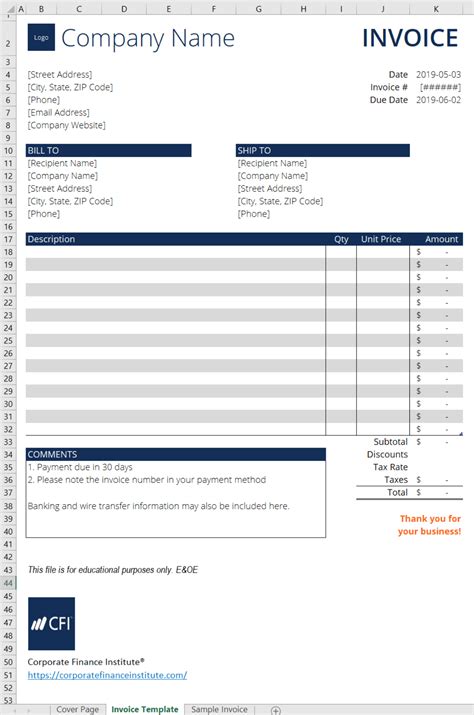 Encatering Invoice Template Excel