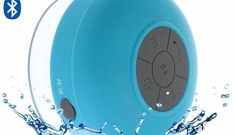 Mini Enceinte Bluetooth Ronde Kit Main Libre Ventouse Waterproof Bleu